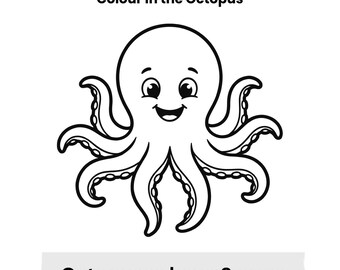 Libro para colorear del océano para niños de 4 a 8 años - PDF imprimible - Descarga instantánea