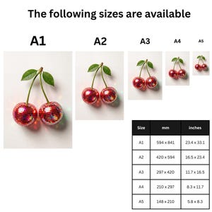 Ibiza Inspired Disco Cherry Wall Art Poster | Disco Cherry Print | Retro Nightlife Pop Art | Modern Home Decor image 5