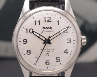 Vintage HMT Janata White Dial Manual Winding Men's Wristwatch. | Vintage Watch for Men's.