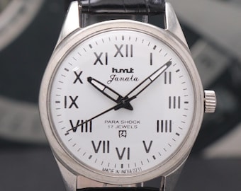 Vintage HMT Janata White Dial Manual Winding Men's Wristwatch. | Vintage Watch for Men's.