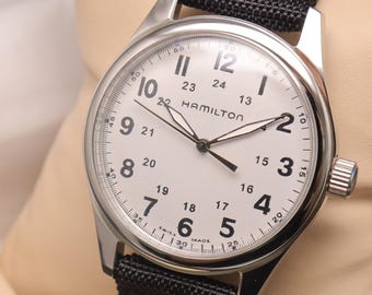 Refusbished Vintage Hamilton 40 mm Manual Winding White Color Dial Men's Wristwatch. | Vintage Watch for Men's.