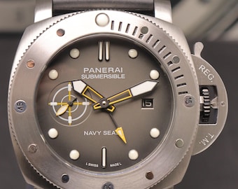 Seller Refurbished Panerai Automatic Smokey Grey Dial 47 mm Men's Wristwatch. | Gift For Him.
