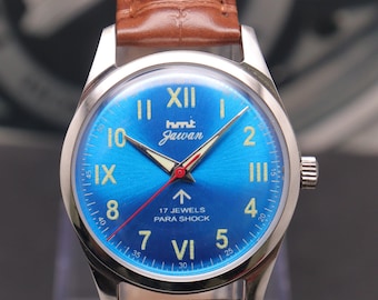 Vintage HMT Jawan Blue Dial Manual Winding Men's Wristwatch. | Vintage Watch for Men's.
