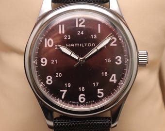 Refusbished Vintage Hamilton 40 mm Manual Winding Wine Color Dial Men's Wristwatch. | Vintage Watch for Men's.