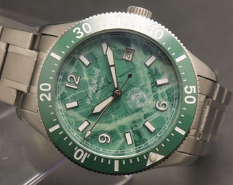 Seller Refurbished MontBlanc Automatic Green Dial 40 mm Men's Wristwatch. | Gift For Him. | 1858 Iced Sea Automatic Date.