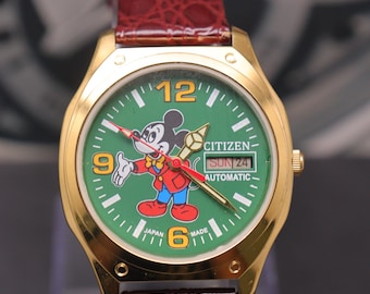 Vintage Citizen Automatic Green Dial Mens Wristwatch.