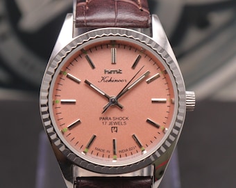 Vintage HMT Kohinoor Peach Dial Manual Winding Men's Wristwatch. | Vintage Watch for Men's.