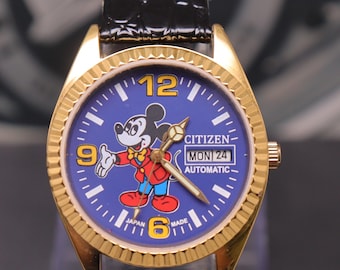 Vintage Citizen Automatic Blue Dial Mens Wristwatch.