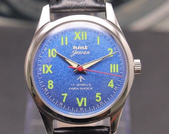 Vintage HMT Jawan Blue Dial Manual Winding Men's Wristwatch. | Vintage Watch for Men's.