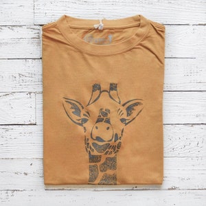 Mens Graphic Tee, Giraffe T shirt, Giraffe Shirt, Bamboo, Organic, Cotton Tshirt, Unique T shirts, Organic Clothing, Gift for Him by Uni-T