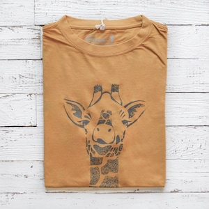 Mens Graphic Tee, Giraffe T shirt, Giraffe Shirt, Bamboo, Organic, Cotton Tshirt, Unique T shirts, Organic Clothing, Gift for Him by Uni-T image 1