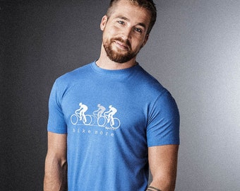 Bicycle Tshirt for Men, Cycling T-shirt, Fitness T shirt, Bike Tee, Ecofriendly Clothing, Mens Graphic Tee, Organic Clothing, BIKE MORE