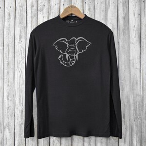 Elephant T shirt | Long Sleeve T-shirt for Men | Elephant Gift | Gifts for Him | Organic Cotton Tee | Bamboo Shirt by Uni-T