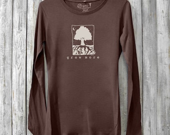 Tree-T-shirt met lange mouwen: biologische bamboekatoenmix - duurzaam dames-T-shirt