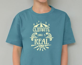 Climate Change is Real, Organic Cotton T-shirt, Children's T shirts Kids Clothes Girls Boys Tshirts Toddler Tees Youth Shirt
