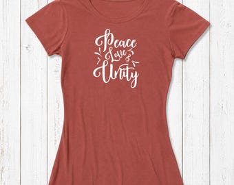 Peace T-Shirt: Bamboo Organic Cotton Tee, Earth-Friendly Print