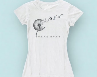 Dandelion Graphic Tee: Women's Bamboo Organic Cotton T-Shirt