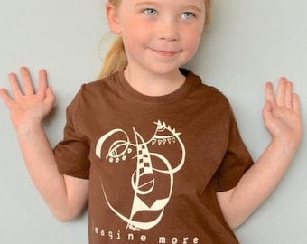 Organic Kids Graphic T-Shirt: Hand-Printed Art, Fair Trade Cotton