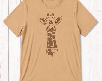 Mens Giraffe Graphic Tee: Bamboo Organic Cotton T-Shirt