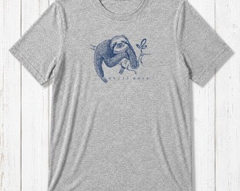 Sloth Graphic Tee: Bamboo & Organic Cotton 'Chill More' Shirt