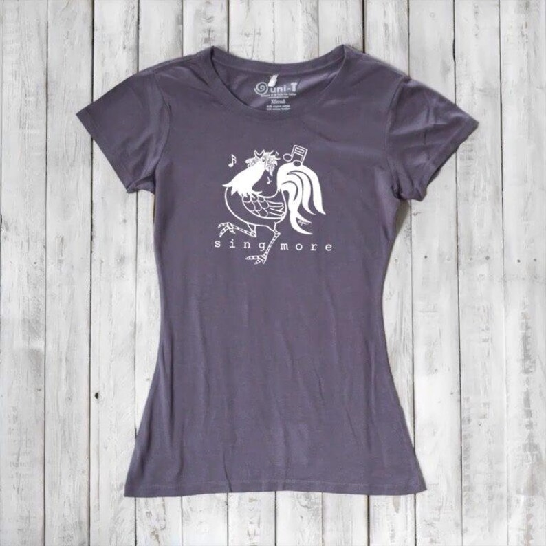 Bambus Bio-Baumwolle Huhn T-Shirt - Frauen Farm T-Shirt - SING MORE by Uni-T Bild 6