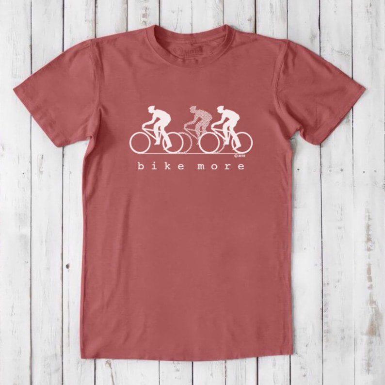 Bicycle Tshirt for Men, Cycling T-shirt, Fitness T shirt, Bike Tee, Ecofriendly Clothing, Mens Graphic Tee, Organic Clothing, BIKE MORE image 3