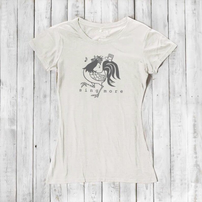 Bambus Bio-Baumwolle Huhn T-Shirt - Frauen Farm T-Shirt - SING MORE by Uni-T Bild 4