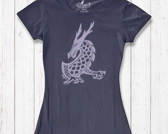 Women’s Dragon T-Shirt – Bamboo Organic Cotton Graphic Tee | Fantasy, Dragon Lover Gift by Uni-T