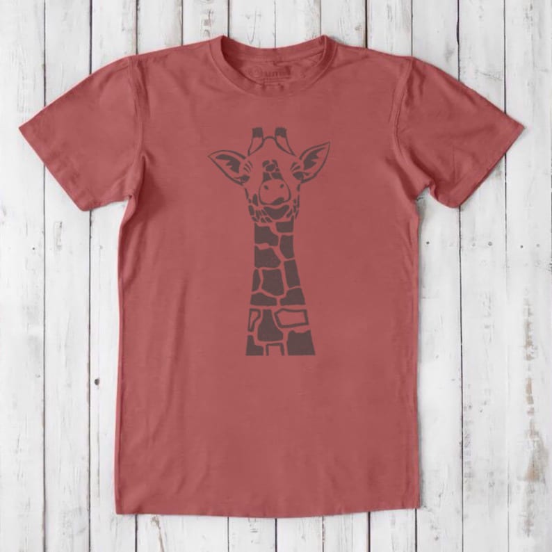 Mens Graphic Tee, Giraffe T shirt, Giraffe Shirt, Bamboo, Organic, Cotton Tshirt, Unique T shirts, Organic Clothing, Gift for Him by Uni-T image 6