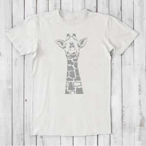 Mens Graphic Tee, Giraffe T shirt, Giraffe Shirt, Bamboo, Organic, Cotton Tshirt, Unique T shirts, Organic Clothing, Gift for Him by Uni-T image 4