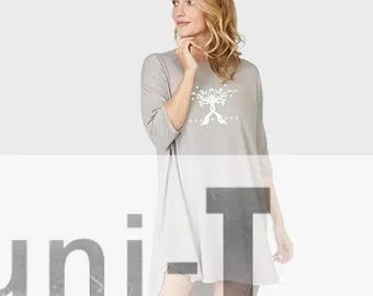 Camisola de bambu com mangas 3/4: Roupa de dormir feminina para relaxar