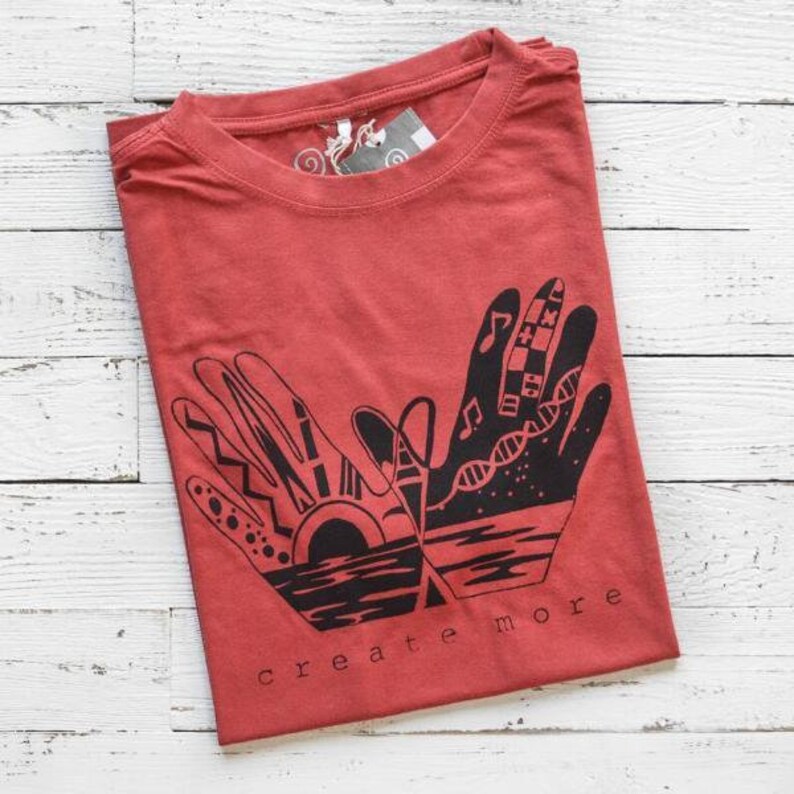 Mens Graphic Tee: Bamboo Organic Cotton T-shirt - Create More image 10
