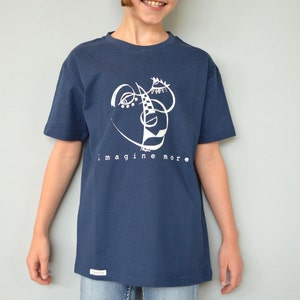 Organic Kids Tshirt | Kids Graphic Tee | Organic Kids Clothes | Kids Art T shirt | Organic Children&#39;s Clothing | IMAGINE MORE | Uni-T