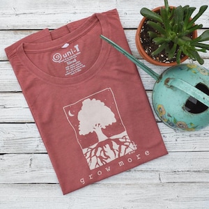 Gardening Gift Women's T-shirt Organic Clothing Gardening Shirt Tree T-shirt Environmental T-shirt GROW MORE Uni-T image 2