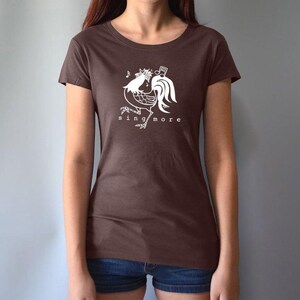 Bambus Bio-Baumwolle Huhn T-Shirt - Frauen Farm T-Shirt - SING MORE by Uni-T Bild 3