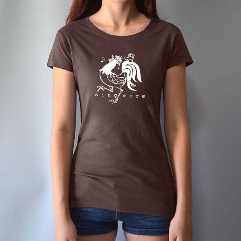 Bambus Bio-Baumwolle Huhn T-Shirt - Frauen Farm T-Shirt - SING MORE by Uni-T Bild 3