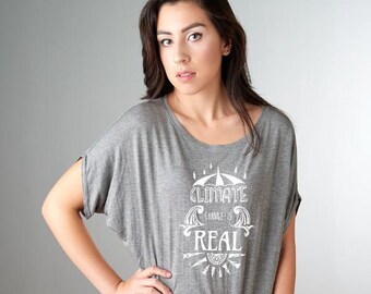 Klimatförändringar Bamboo Tee: Ekologisk bomulls miljö-T-shirt