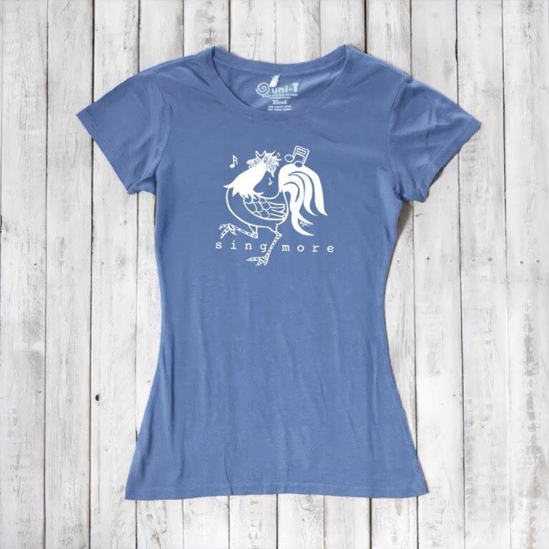 Bambus Bio-Baumwolle Huhn T-Shirt - Frauen Farm T-Shirt - SING MORE by Uni-T Bild 7
