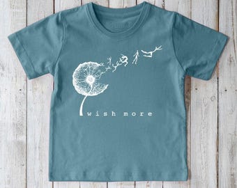 Camiseta de algodón orgánico con estampado de diente de león - Camiseta ecológica para niños