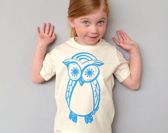 Owl Tshirt, Organic T shirt  Youth Tee Shirt Children's Clothing Kids Clothes by Uni-T