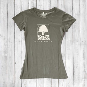 Gardening Gift Women's T-shirt Organic Clothing Gardening Shirt Tree T-shirt Environmental T-shirt GROW MORE Uni-T image 3