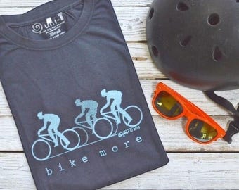 Bike More Graphic Tee: Bamboo Organic Cotton Bicycle T-shirt