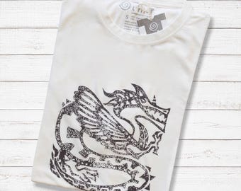 Dragon Graphic T-Shirt: Bamboo Organic Cotton Mens Tee