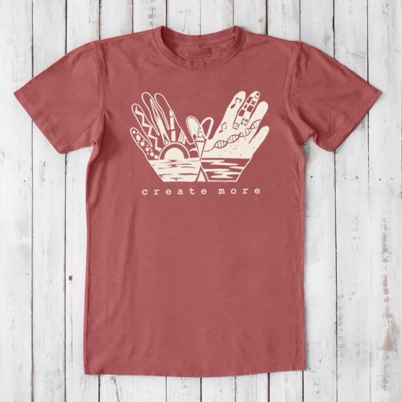 Mens Graphic Tee: Bamboo Organic Cotton T-shirt - Create More image 7