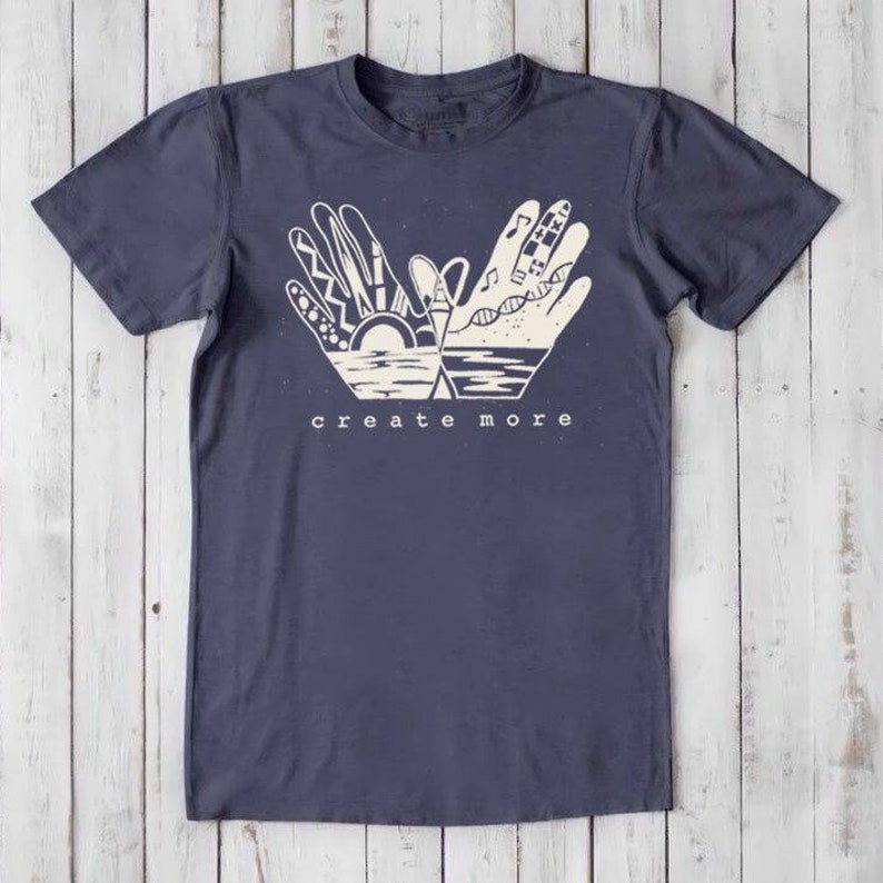 Mens Graphic Tee: Bamboo Organic Cotton T-shirt - Create More image 3