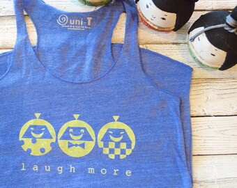 LAUGH MORE Workout Tank, Tank Tops for Women, Inspirational Tank, Womens Graphic Tank Top, Uni-T