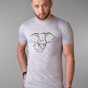 Men&#39;s Elephant T shirt, Elephant Tshirt, Men&#39;s Graphic Tee, Bamboo Clothing, Organic Cotton Tshirt for Men, Uni-T