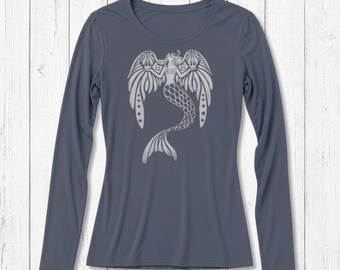 Meerjungfrauen-Langarmshirt: Bio-Baumwoll-Bambus-Mischgewebe