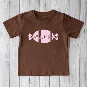 Candy T-shirt, Organic T shirt Pink Tshirt Children&#39;s T shirts Kids Clothes Girls Boys Tshirts Toddler Tees Youth Shirt &quot;Candytarian&quot;  Uni-T