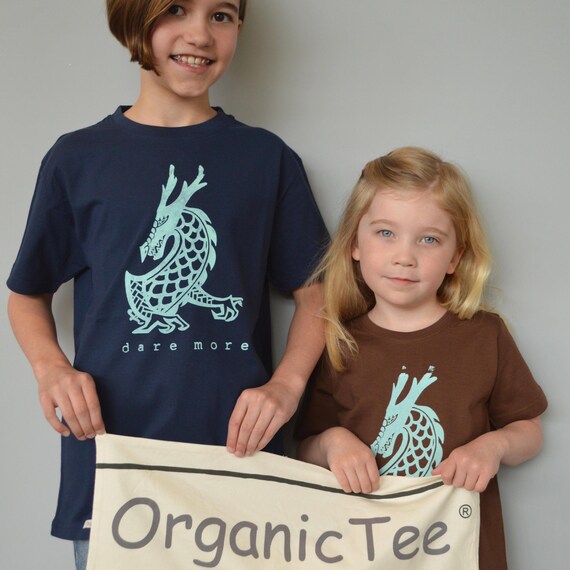 Organic Cotton Kids Dragon Shirt - Hand-Printed Children's Clothing